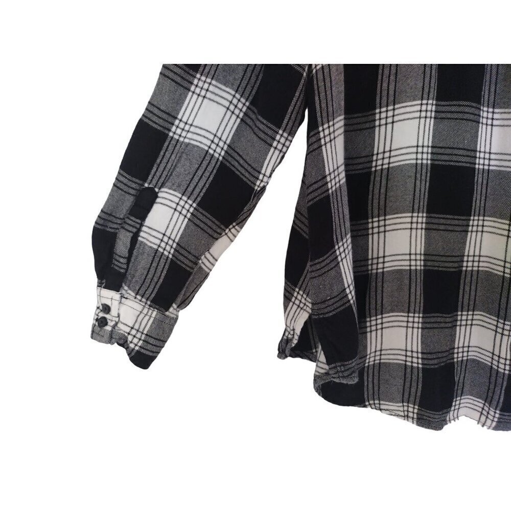 Arizona Plaid Button-Up Shirt With Studded Pocket Black & White Women's Size XXL - Picture 5 of 8